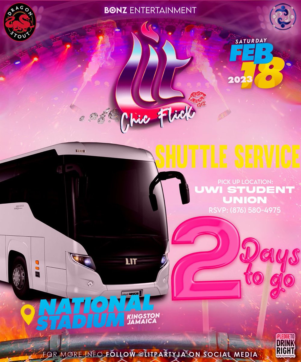 LitSameFlame's tweet photo. No drive, no problem. We have shuttles in place for our college students who want to get Lit! π₯
Reserve your spot on the Lit College Shuttle by clicking the link in @LitSameFlame bio! π
Text/Call 876-580-4975 for more details.
#BONZEnt
#LitChicFlick https://t.co/NvtwR52Pjs