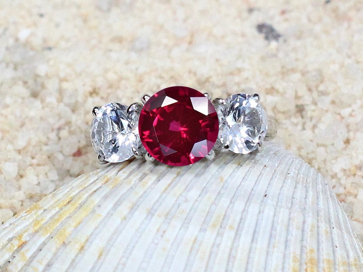 bellamoredesign's tweet photo. Ruby &amp; White Sapphire Engagement Ring Round 3 Gem Stone Jubilee Grand Anniversary Ring Promise Ring Gift For Her https://t.co/zoC6criLhc #Engagement Ring #BellAmoreDesign #Etsy #RedRubyRing https://t.co/StrcDQT4Vw