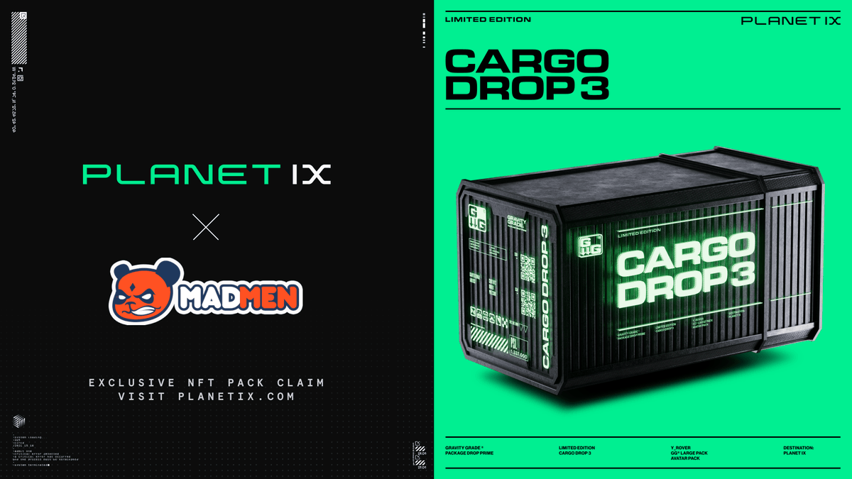 MadMen_DAO's tweet photo. 🎉MadMen x @Planetix0 #Giveaway 🎉

🔥CARGO DROP 3 has landed🔥 

🥳To celebrate, we're giving away
🌟5 Cargo Drop 3 Packs from Planet IX🔥1 Pack contains 1000+ NFTs🔥
🌟$150 USDT to 5 Winners from MadMen 🔥$30 per each🔥

😜Join now!👇
https://t.co/Dd1kiBXOJg

#P2E #PlanetIX https://t.co/2Kf1iFjymW