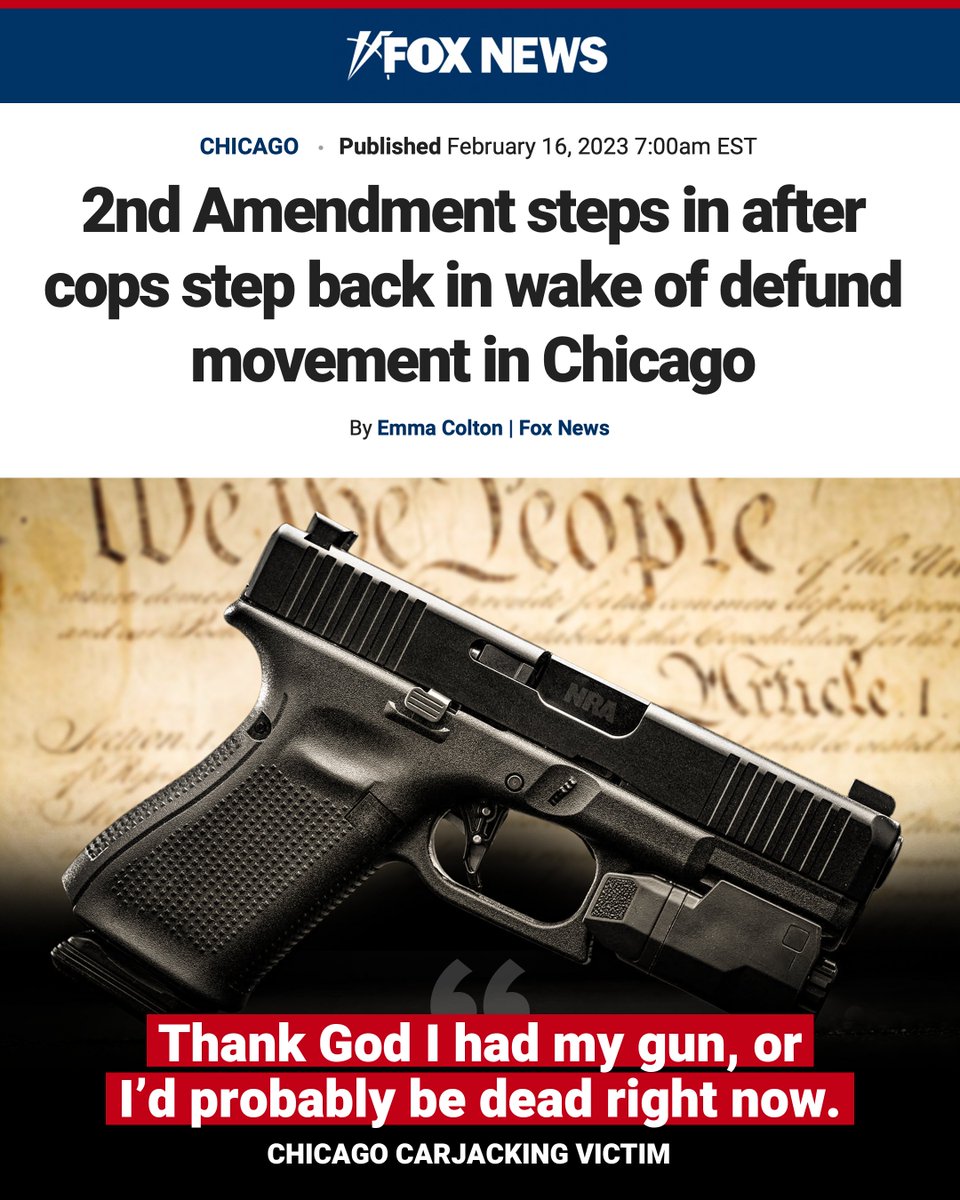 NRA's tweet photo. Chicago's failed "leadership" handed the city over to the criminals. Crime has soared, murder skyrocketed, police hamstrung, and progressive prosecutors couldn't care less. Law-abiding citizens have turned to the 2nd Amendment.
More from Fox News➡️ https://t.co/X9f1tp9QaZ https://t.co/xOS0IzrYvb