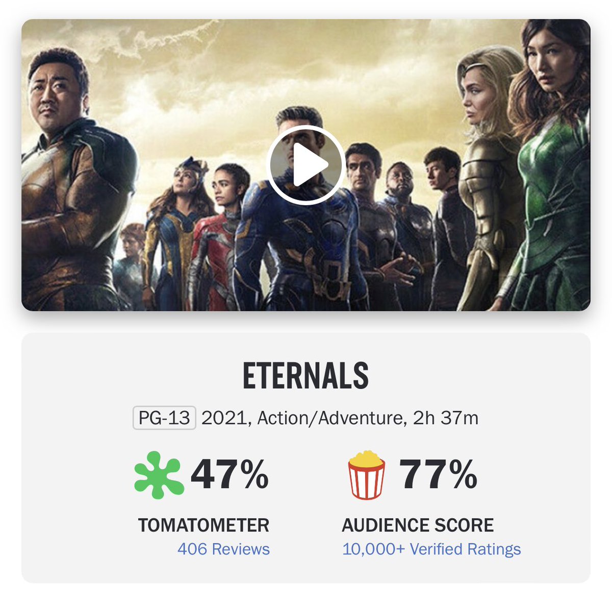 HollywoodHandle's tweet image. ‘ANT-MAN AND THE WASP: QUANTUMANIA’ is 1% away to tie with ‘ETERNALS’ and become the worst Marvel Studios movie on Rotten Tomatoes 🍅