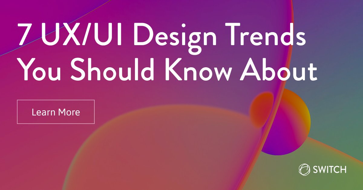 switchit's tweet image. We’ve put together a list of our top UX/UI #designtrends that you should know about! These trends focus on creating immersive experiences, storytelling, prioritising convenience, #digitalhealthchecks and....#gradients.

Check out the full list here: lnkd.in/gC4bC4PU