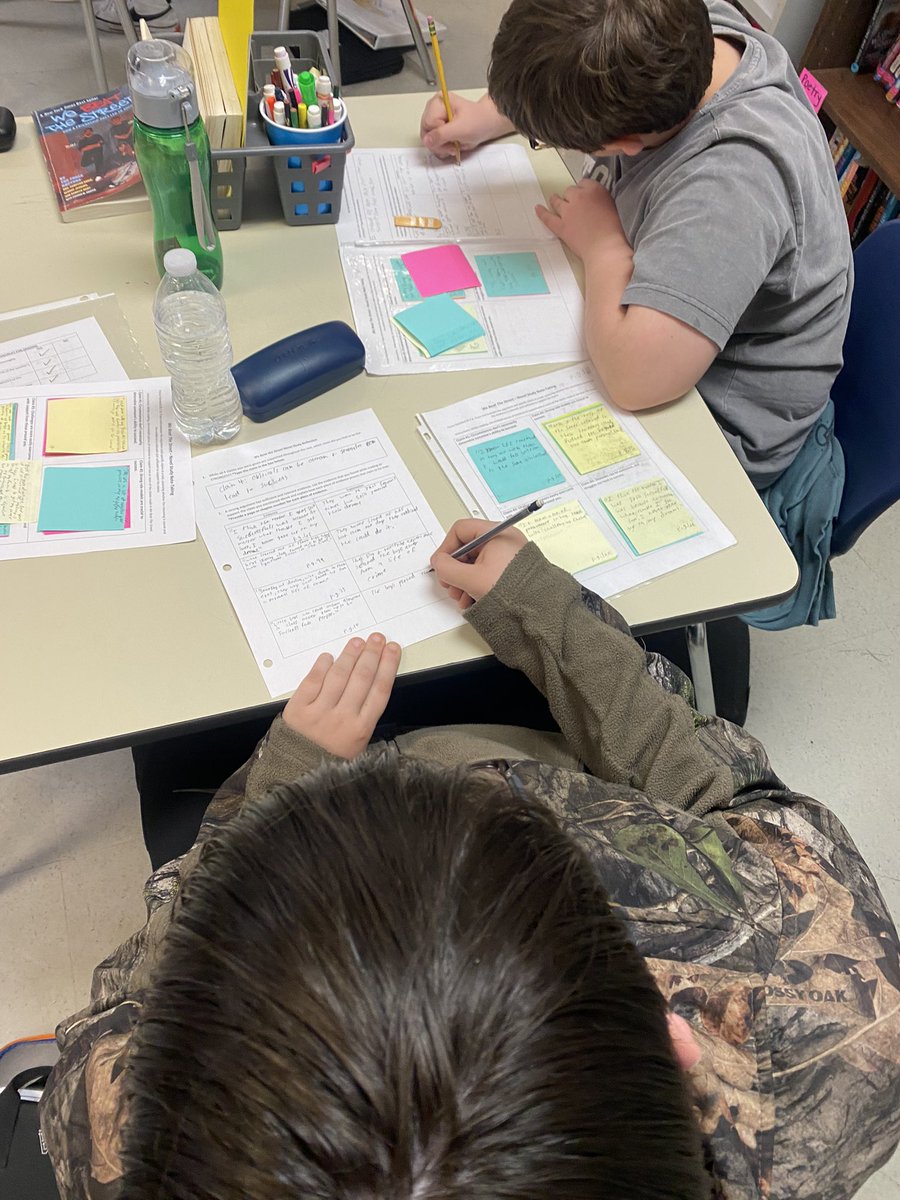 lauren_allinder's tweet photo. As we completed our Socratic seminar today, I realized I was so enamored by the conversation that I didn’t take any photos, so here are a few of #AllindersAngels preparing for it yesterday! My teacher heart is full; these kiddos are AMAZING! #TigersToTheTop @TweetDCS_HMS https://t.co/KaAzDoEfET