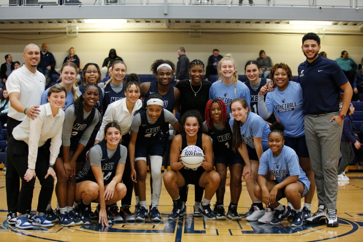 MBU_WBB's tweet photo. With her basket at the 6:55 mark of the fourth quarter... Alexis Allstun is now the seventh women's basketball player in program history to surpass the 1,000 point mark for a career at Missouri Baptist! Congratulations Alexis! #ShineOn https://t.co/2Ys74unZ0y