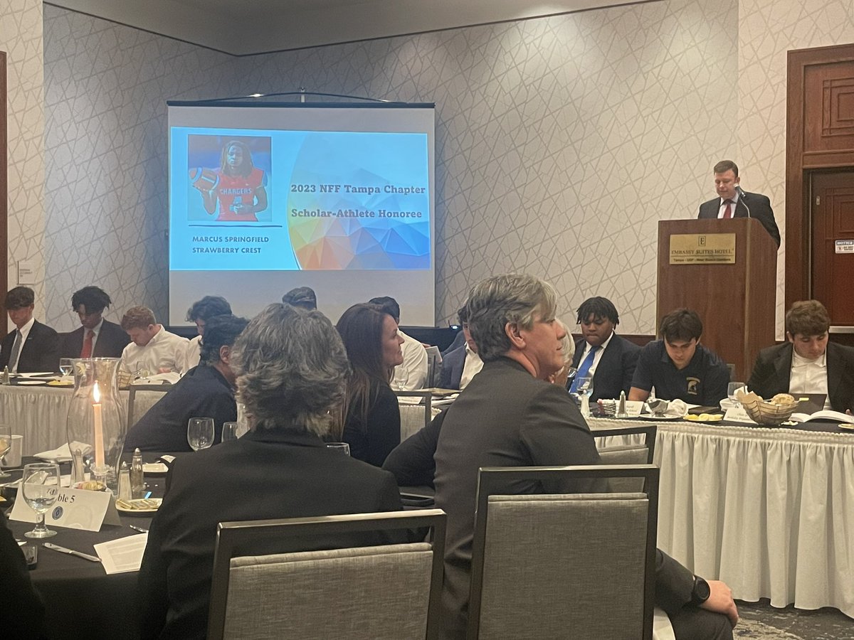 athletics_schs's tweet image. Congratulations to Chargers football senior Marcus Springfield on his National Football Foundation scholar athlete award.  Crest family is so proud of you.