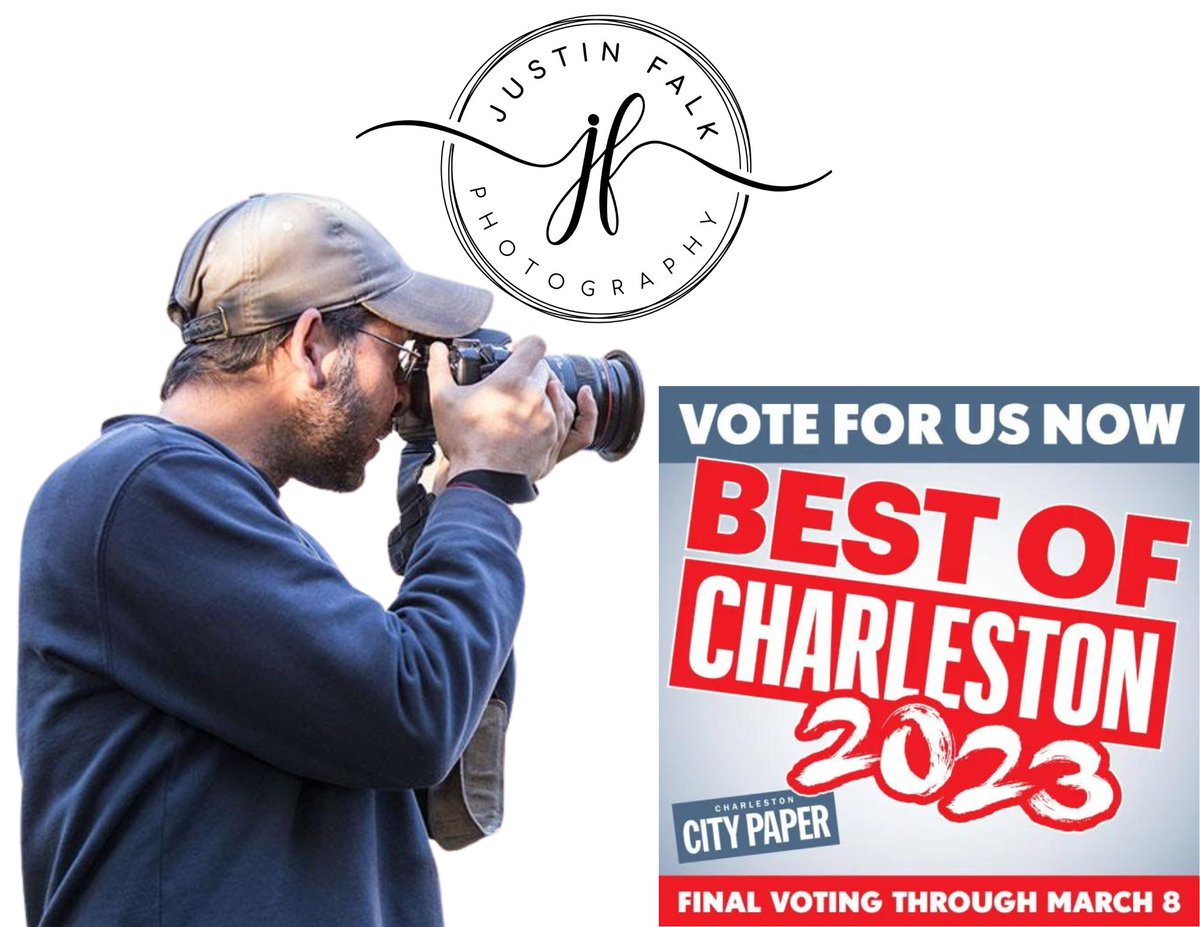 Will You Vote for Justin Falk ?  We have done it again!  Nominated as Best Photographer (Portrait) & Best Photographer (Wedding)!
bit.ly/BestofCharlest… (Click Here to Vote)
#boc2023 
#justinfalkphotography 
#charlestonsc 
#charlestonweddingphotographer 
#charlestonwedding