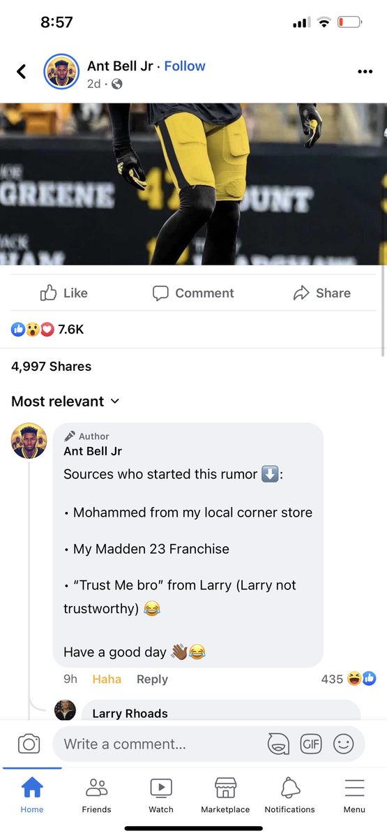 jchap2856's tweet photo. @BaddestBearJew It’s very fake. I just saw this on FB earlier today. This is what he commented under the post. https://t.co/j3m7sxcsDT