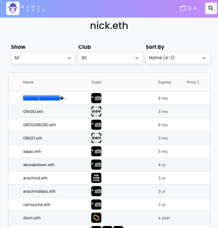 I don't think nick.eth hates squatters. 😂😂I mean he has 23 .eth names in his wallet and he even invests in <a href="/24hClubOfficial/">24h Club | ENS TimeKeepers</a> and <a href="/PrePunkOfficial/">Prepunk Club</a>. 

Check it out yourself: nameapes.com/my-ens/0xb8c2c…