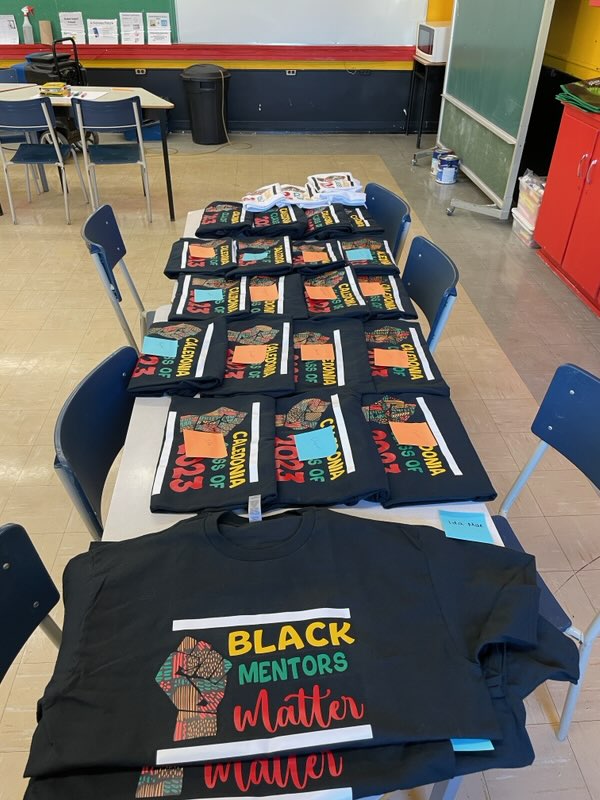 DavisonTeach's tweet photo. Two of @CJHS_HRSB's amazing teachers invested their time and energy to make these wonderful shirts for all of our 2023 ANS grads, their educators,  and mentors. Thank you,  @CrowellJillian and Ms. Comeau! #celebrateBlackexcellence https://t.co/n5znOVM34L