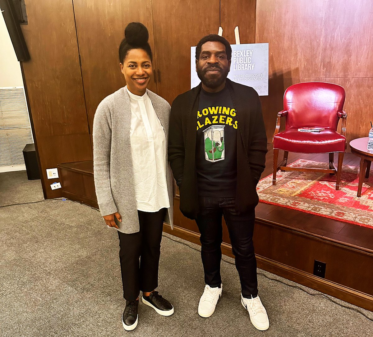 NifMuhammad's tweet image. Dionne Custer-Edwards is one of the smartest and most generous people in this city, and any time we get to share space is a good day. Such a pleasure to talk with her tonight about the legacy of Toni Morrison tonight.