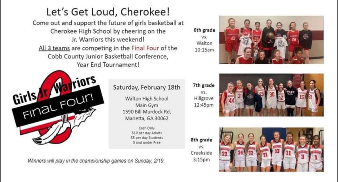 Final 4 weekend for all the Jr. Warrior girls! My team takes on Walton at 10:15 at Walton high school. Let's do this! #girlsbasketball #ccjbc #jrwarriors