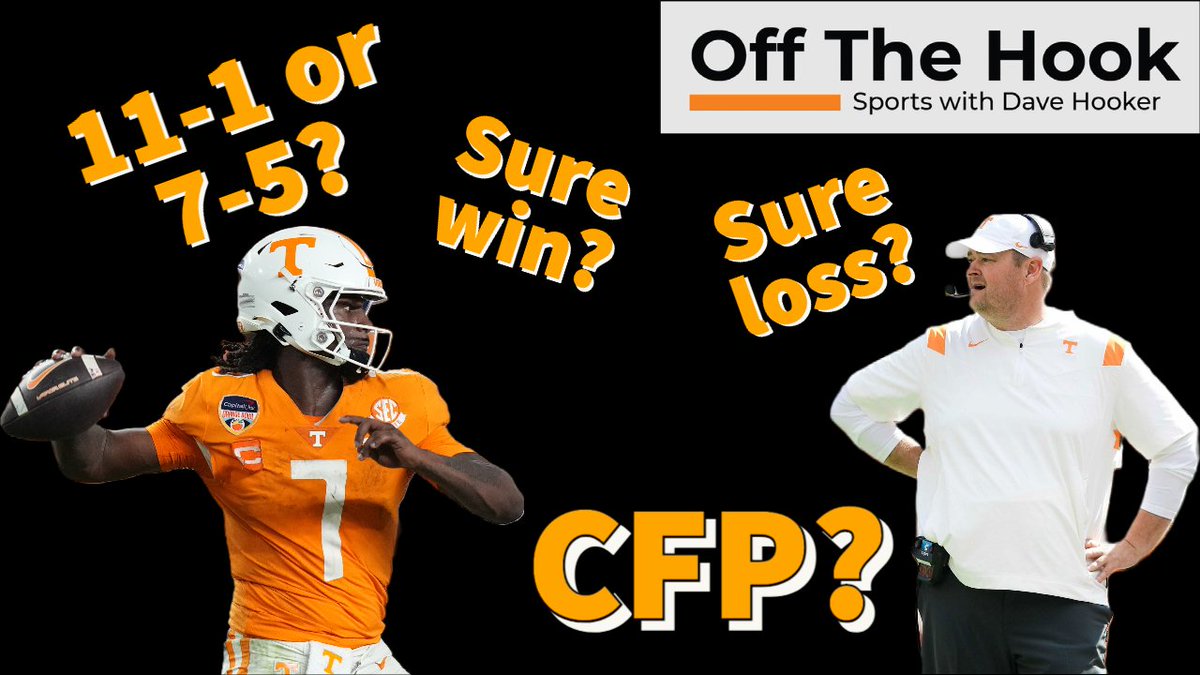 Based on their SP+ rankings, Bill Connelly of ESPN's range for Tennessee football goes from 11-1 to 7-5. Which record is more likely for the #Vols? What are their sure wins? Are there any sure losses? Do they have a shot at the College Football Playoff?

https://t.co/VEMesrOims https://t.co/Dzb4xJfY1v