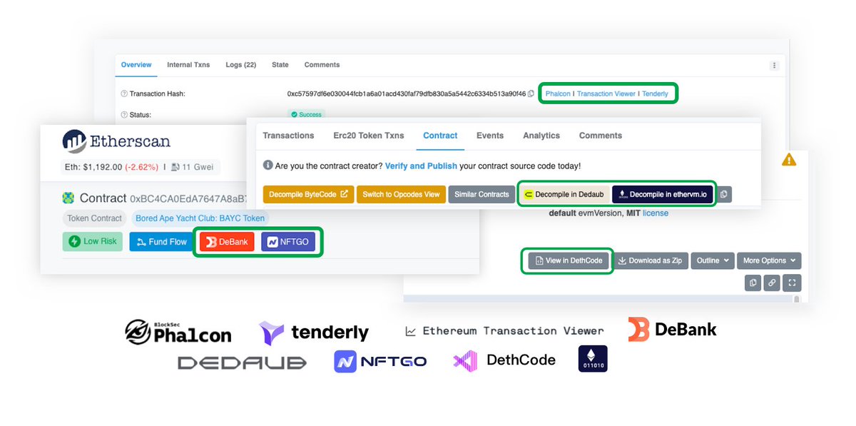 Michael13195583's tweet photo. 推荐一个浏览器插@MetaDockTeam  
可以嵌入 etherscan 等网站，展示资金流动，相关工具网站，展示地址标签和风险评级等 https://t.co/XVC1nWiEua