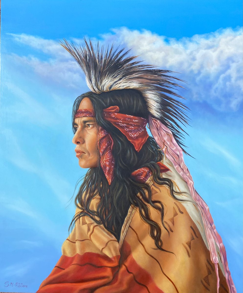 Spirit - Oil In Wood ( inspired by a photo by George Fleming 1903 ) #fineart #oilonwood #nativeamerican #westernartcollector #southwestart #portraitinoil #australianartist #outsiderart