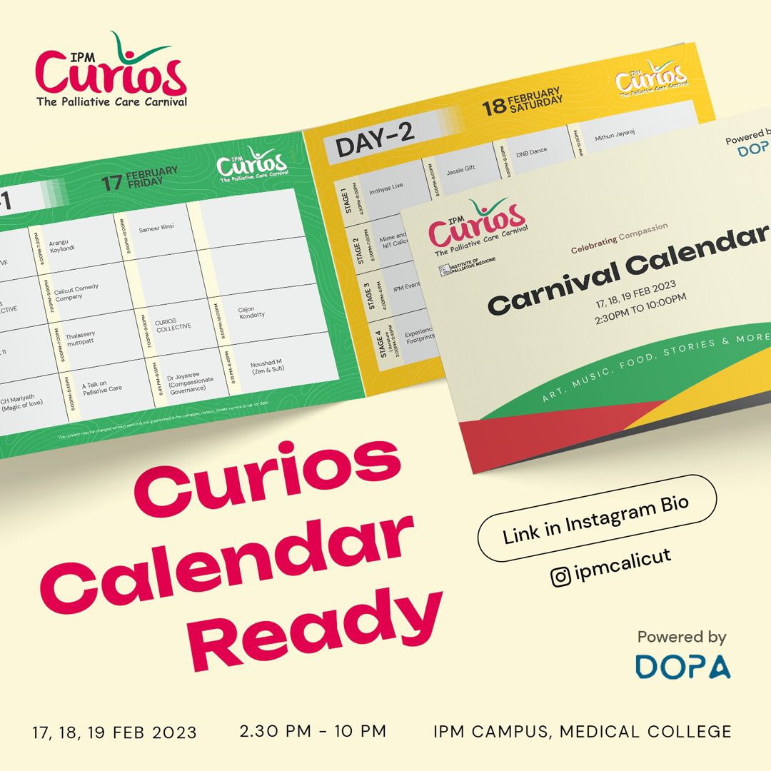 Theroshantk's tweet photo. Curios carnival Calendar
Google drive Link Given Below

📍Institute of Palliative Medicine, Calicut  #CelebratingCompassion #Beamedicine #BecauseICare https://t.co/6TfJFFieEY