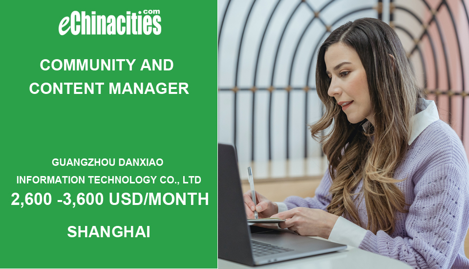 NoticeperiodCom's tweet image. Community and Content Manager in Shanghai,China 
Job Link:jobs.echinacities.com/jobchapter/135…
#Jobs #chinajobs #JobsInChina #careers #workinchina #SearchJobs #hiring #onlinejobs #recruitment
#eChinacities.com is a platform for #employers and #job seekers (it's free).