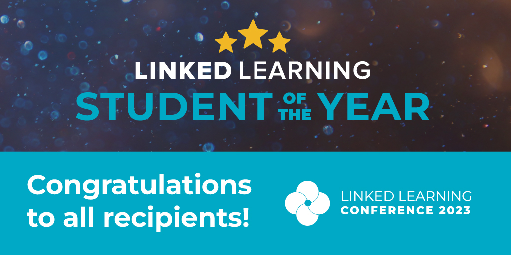 Congrats to LL Students of the Year!

Bryant Gray - Hospitality &amp; Tourism <a href="/OUSDNews/">ousdnews</a>
Christina Leyva - Arts <a href="/JohnMuirHS/">John Muir HS</a> <a href="/pusdmagnets/">Pasadena Magnet Schools</a>
Janeth Morales - Medical <a href="/CTE_LLearningLA/">CTE-Linked Learning L.A.</a>
Destinee Quirino - Patient Care <a href="/SB_CitySchools/">SBCUSD</a>