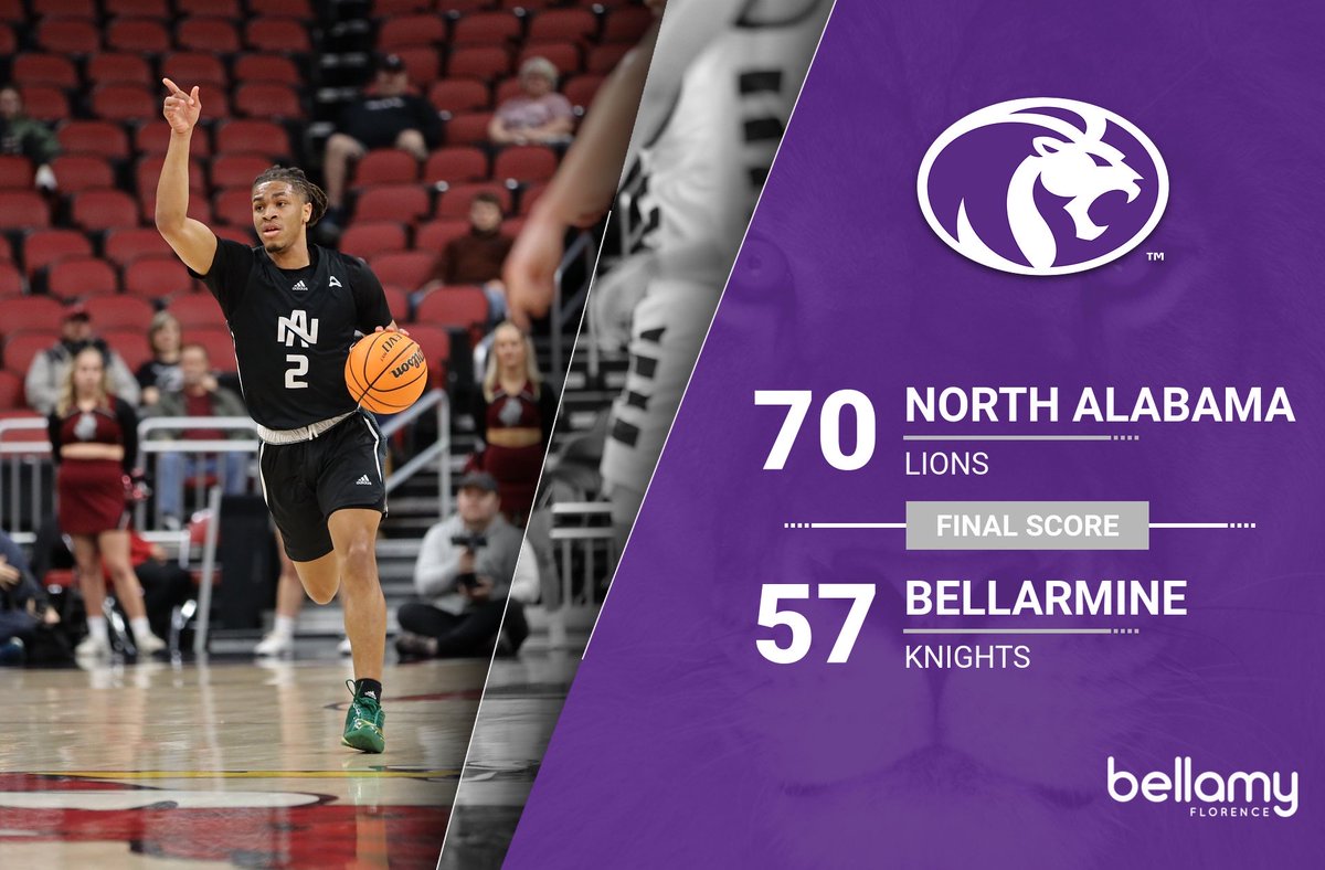 North Alabama with a dominant performance over the Knights tonight in Louisville‼️ The Lions will head to Richmond to take on EKU on Saturday at 6pm 🦁🔥 #RoarLions