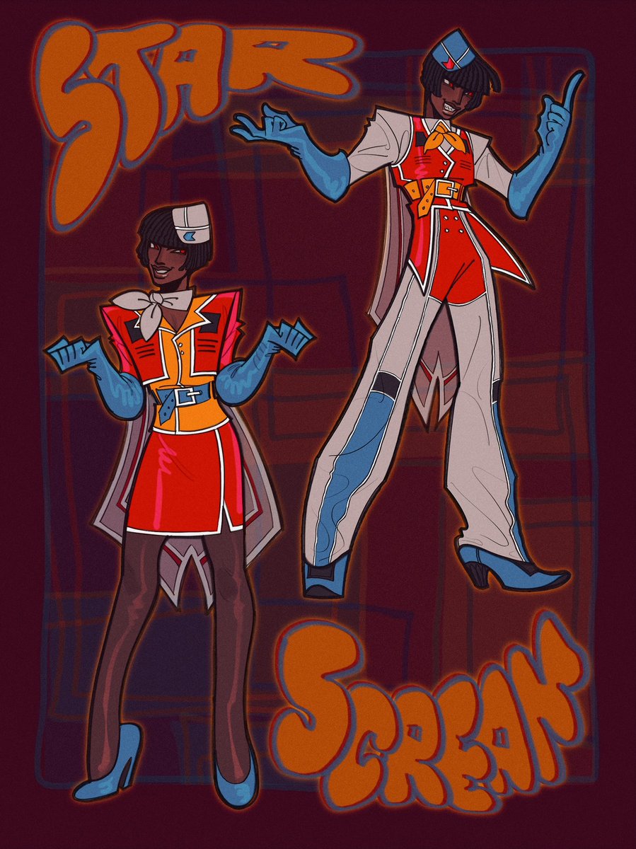 if i’m being 100 percent honest the only reason i made a humanformer starscream is so i could give him a silly bob cut and draw him in a flight attendant outfit cause i love when people do that it’s sooo cute
#starscream #transformers