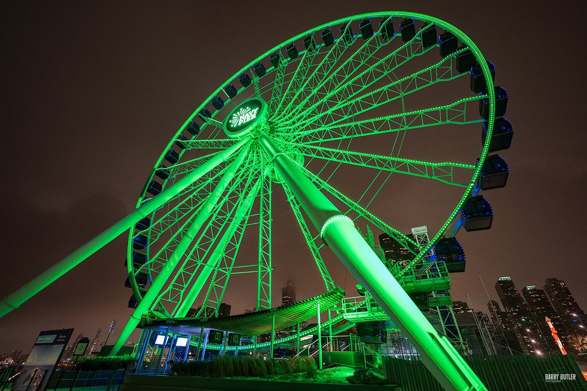 Today is World Cholangiocarcinoma Day.  Navy Pier’s Ferris Wheel is donning the colors this evening.  #worldccaday