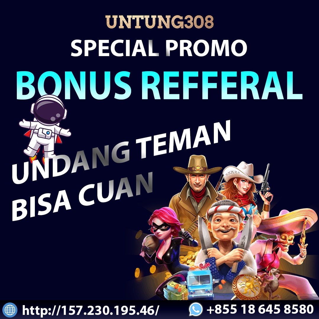 untung308's tweet photo. Undang teman kamu bermain disitus tercinta Untung308 dan dapat kan bonus seumur hidup di akun kamu daftar kan segera dengan link ref kamu

#untung308 #slot #slotgacor #malamjumat #pragmaticslot #slotgacor #crot #jumat #bitcoin #binance #crypto #gacor https://t.co/ppEmcfj746