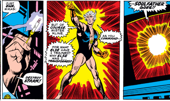 MarvelADay's tweet photo. #MarvelADay #IM42
The ominous Mister Kline sends his latest minion to destroy Tony Stark.  You know, if you'd told me that Marvel had a 70s character named "Soulfather", this is not what I would've pictured.
JH https://t.co/emPjbvRXiM