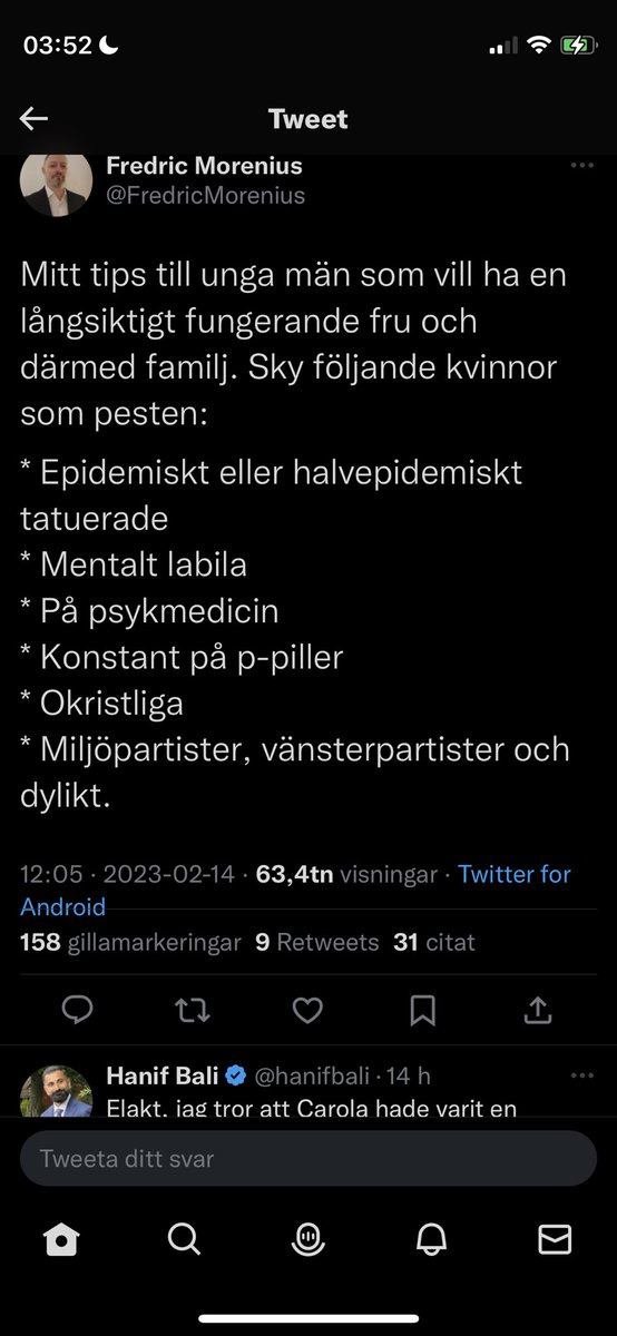 lisacarlssn's tweet photo. ✅ tatuerad 
✅ hjälp! 
✅ käkar: psykofarmaka
✅ anti-fortplantning 
✅ syndare av rang
✅ våldsamt vänster https://t.co/R9AK8hWmol