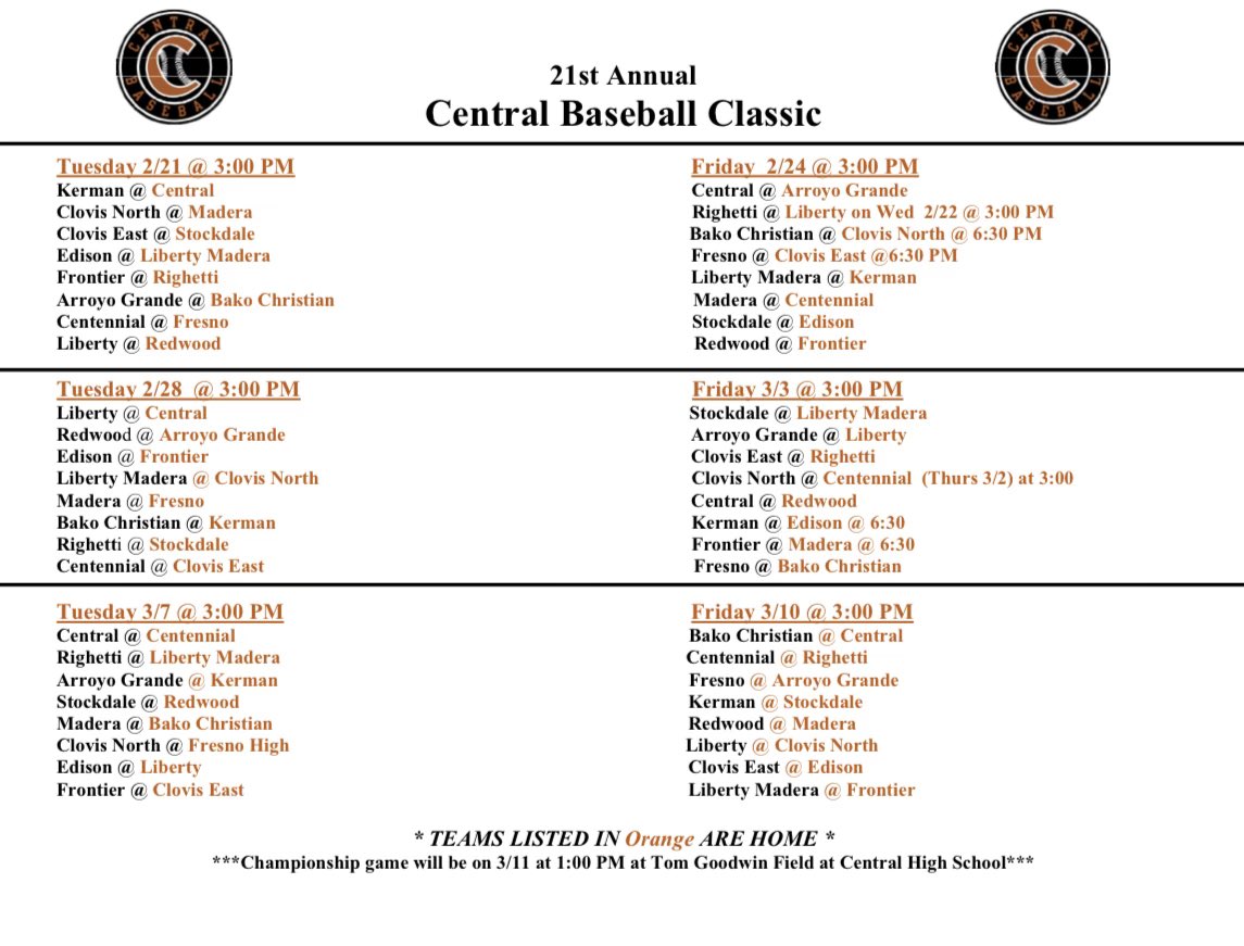 Mitch Mulligan (@coachmully10) on Twitter photo Central Classic Tournament is back and better than ever with a competitive field of teams! Should be one heck of a pre-season tournament to kick start this 2023 baseball season!@LHS_Patriots <a href="/righettibase/">Righetti High School Baseball</a> Stockdale Arroyo Grande Centennial #allin Central Classic Tournament is back and better than ever with a competitive field of teams! Should be one heck of a pre-season tournament to kick start this 2023 baseball season!@LHS_Patriots <a href="/righettibase/">Righetti High School Baseball</a> Stockdale Arroyo Grande Centennial #allin