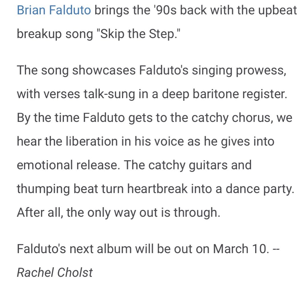 BrianFalduto's tweet photo. Thank you @CountryQueer1 & @thebootdotcom for the kind words on my new song! 🙏🏻 “Skip the Step” is out now! 🎶 #skipthestep #musicreview #newmusic https://t.co/r2TZMyotfL