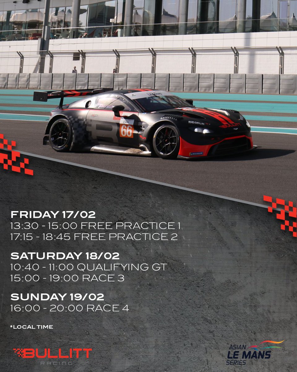 We hit the ground running this morning with the #66 Vantage with a solid P3. A real good turn of pace, especially from Martin ahead of the official free practice from 13:30 local. Have a look at the schedule for the weekend.

⏱️live.asianlemansseries.com/en/

#AstonMartin | #AMR