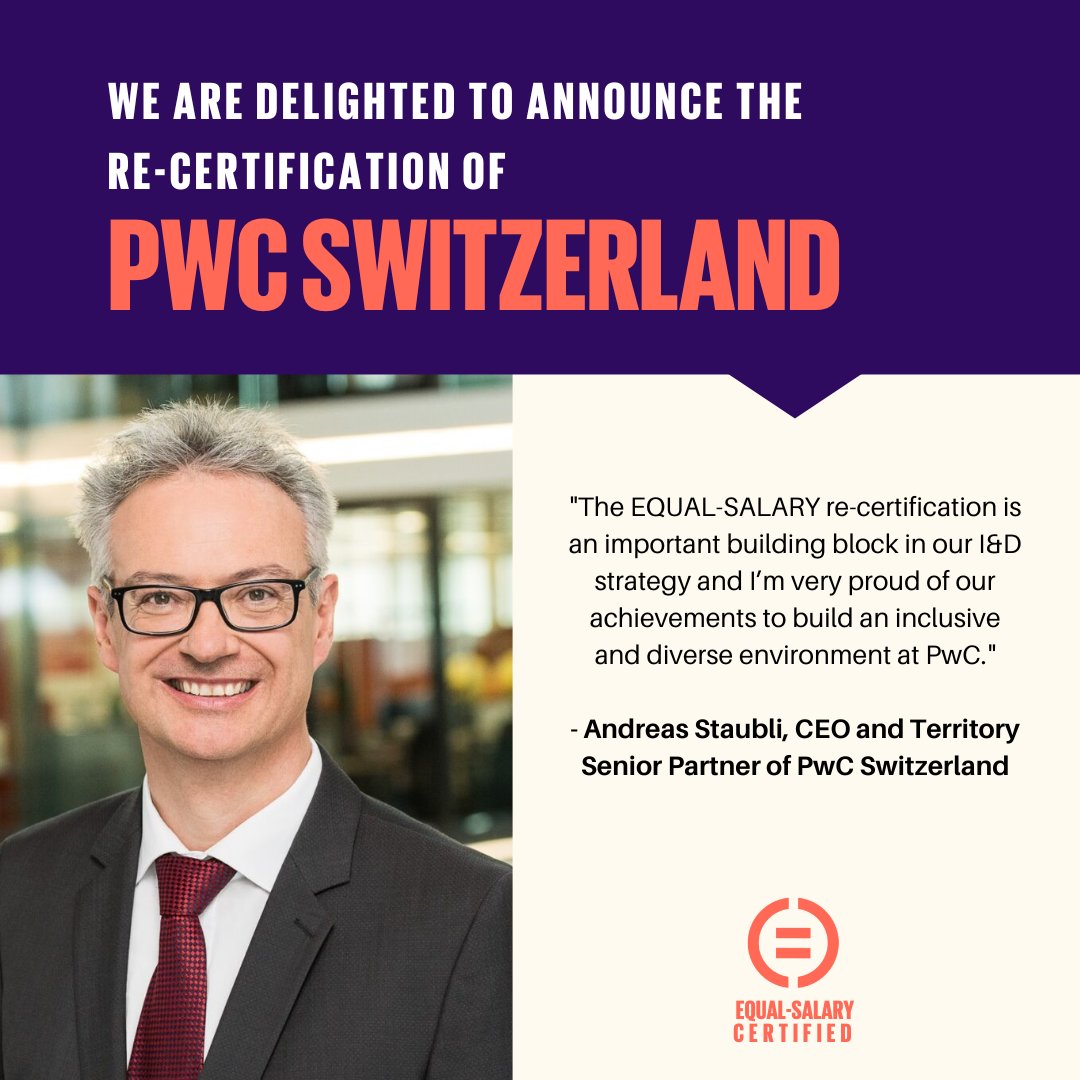 EQUAL-SALARY (@equalsalary) on Twitter photo Congratulations to <a href="/PwC_Switzerland/">PwC Switzerland</a> for achieving the official EQUAL-SALARY certification for the 2nd time 🎉
equalsalary.org/pwc-switzerlan…
#SDG5
#GenderEquality Congratulations to <a href="/PwC_Switzerland/">PwC Switzerland</a> for achieving the official EQUAL-SALARY certification for the 2nd time 🎉
equalsalary.org/pwc-switzerlan…
#SDG5
#GenderEquality