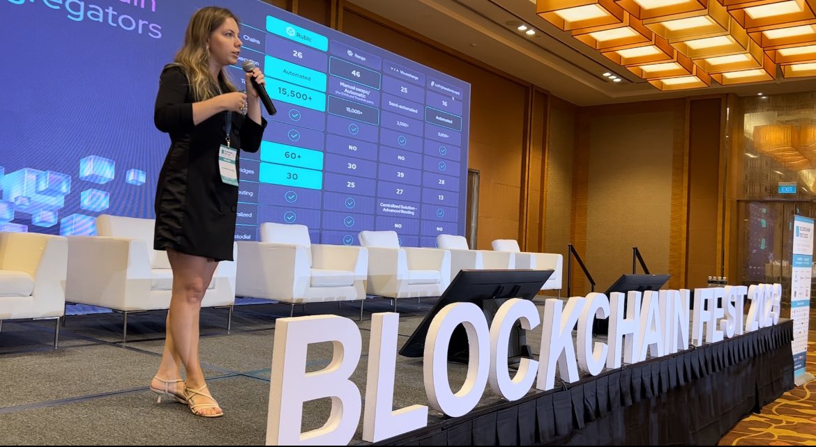 I think one of the main mission for <a href="/CryptoRubic/">Rubic</a> to create such an experience for a user when he uses cross-chain without even knowing that he was doing cross-chain. 
Talking about Rubic at the blockchain fest in Singapore. 
#crosschain #crypto #bf2023