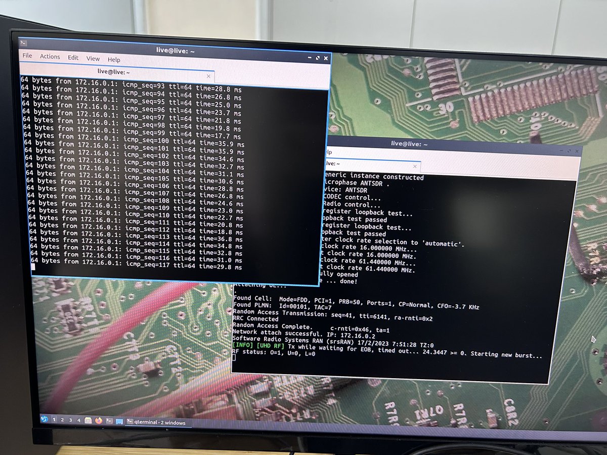 BlackPigoen's tweet image. The first PCIe based AntSDR prototype. Working with AntSDR E200 to create a srsRAN link.✊