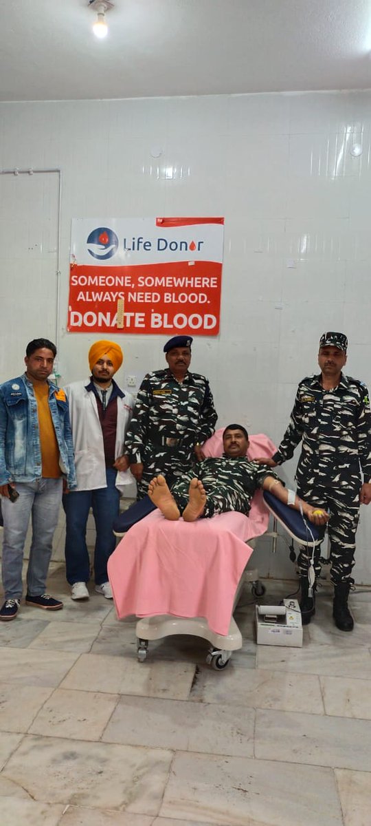 Today CT GD Nitul Sakia of B/72 Bn and CT GD Mohinder Kumar Verma of F/72 Bn donated blood to needy patients Saria Rafiq, Age 13 year at Govt. Hospital Poonch and Smt Noorjan at GMCH Rajouri.