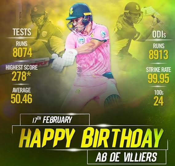 Happy Birthday AB Devilliers     
