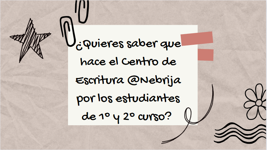 de_escritura's tweet photo. ¿Quieres saber que hace el Centro de Escritura @Nebrija por los estudiantes de 1º y 2º curso? Tenemos planes escritores siempre. Muchos y diversos. #IWCW23 #WC2Years https://t.co/2eMzqMXv6o