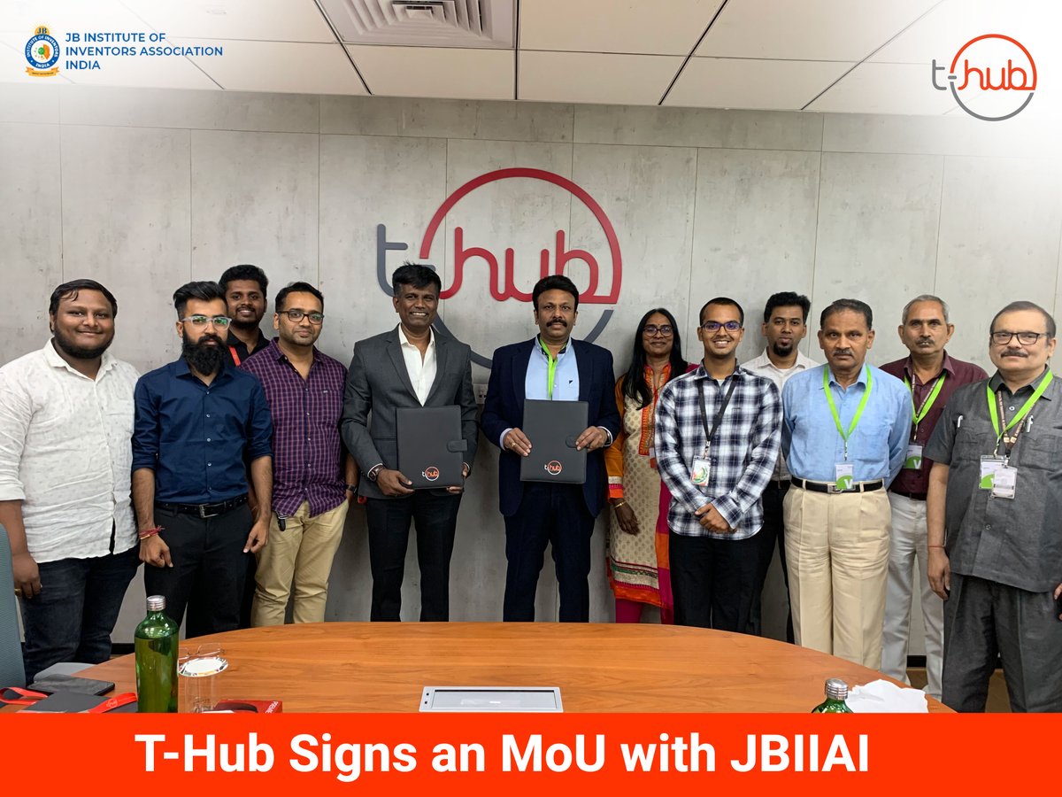 THubHyd's tweet image. #THub signs an #MoU with J.B. Institute of Inventors Association India for #KickstartProgram commencement &amp;amp; #IncubatorCenter establishment. 

T-Hub aims to transform #education and create opportunities for the #NextGeneration of changemakers.

#InnovateWithTHub