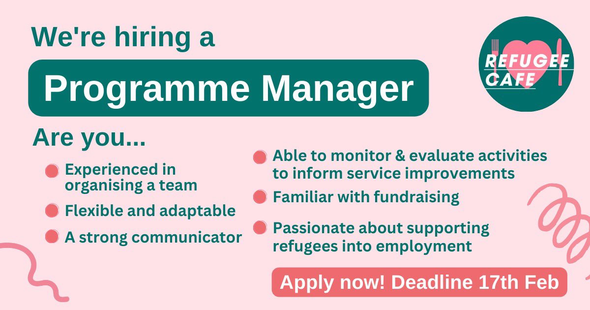 Deadline today. We’re recruiting for the next stage in our exciting journey. Find out more at charityjob.co.uk/jobs/refugee-c… #Lewisham #Refugees