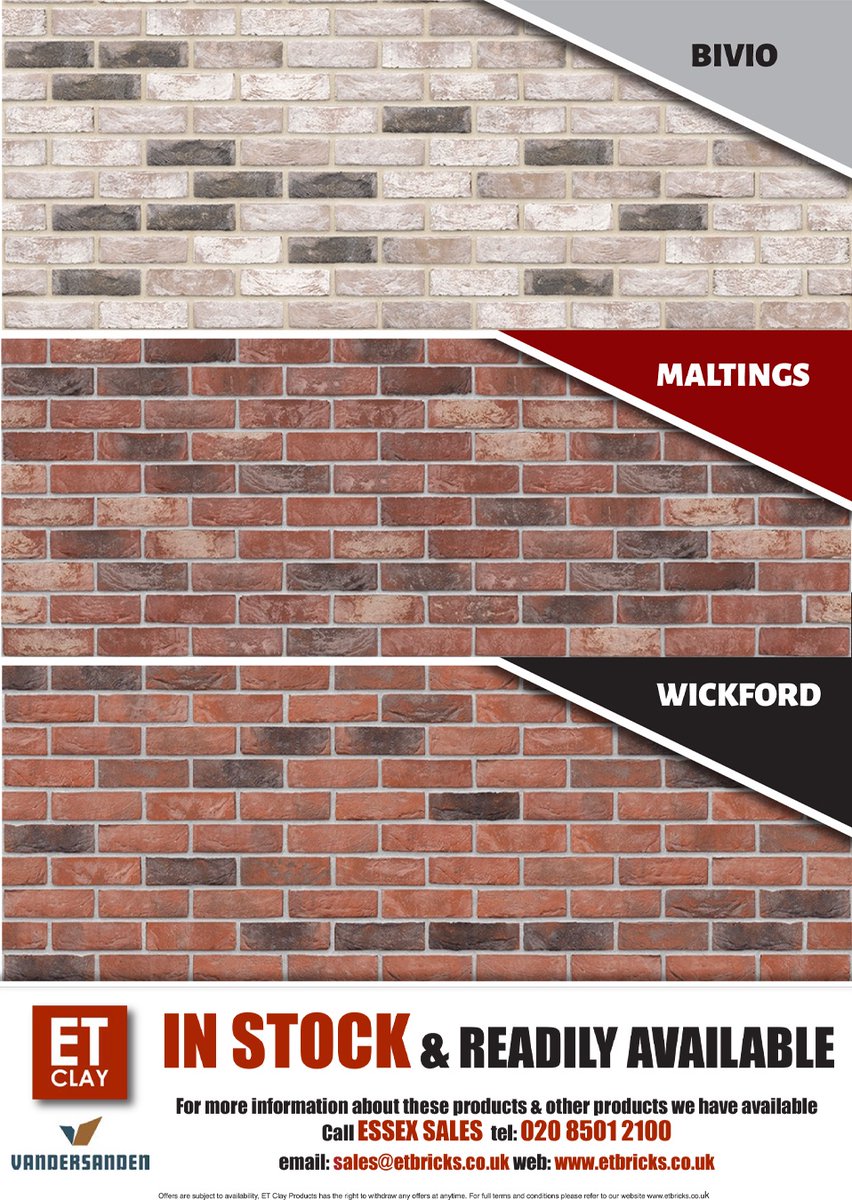 🟤 Selection of <a href="/Vandersanden/">Vandersanden</a> bricks 

🧱 In Stock &amp; Available 

🌑 Bivio 

🔴 Maltings 

🔴 Wickford 

Essex Sales Team 
📞020 8501 2100 

West Midlands Sales Team 
📞 0121 351 5991 

 #etclay #vandersanden