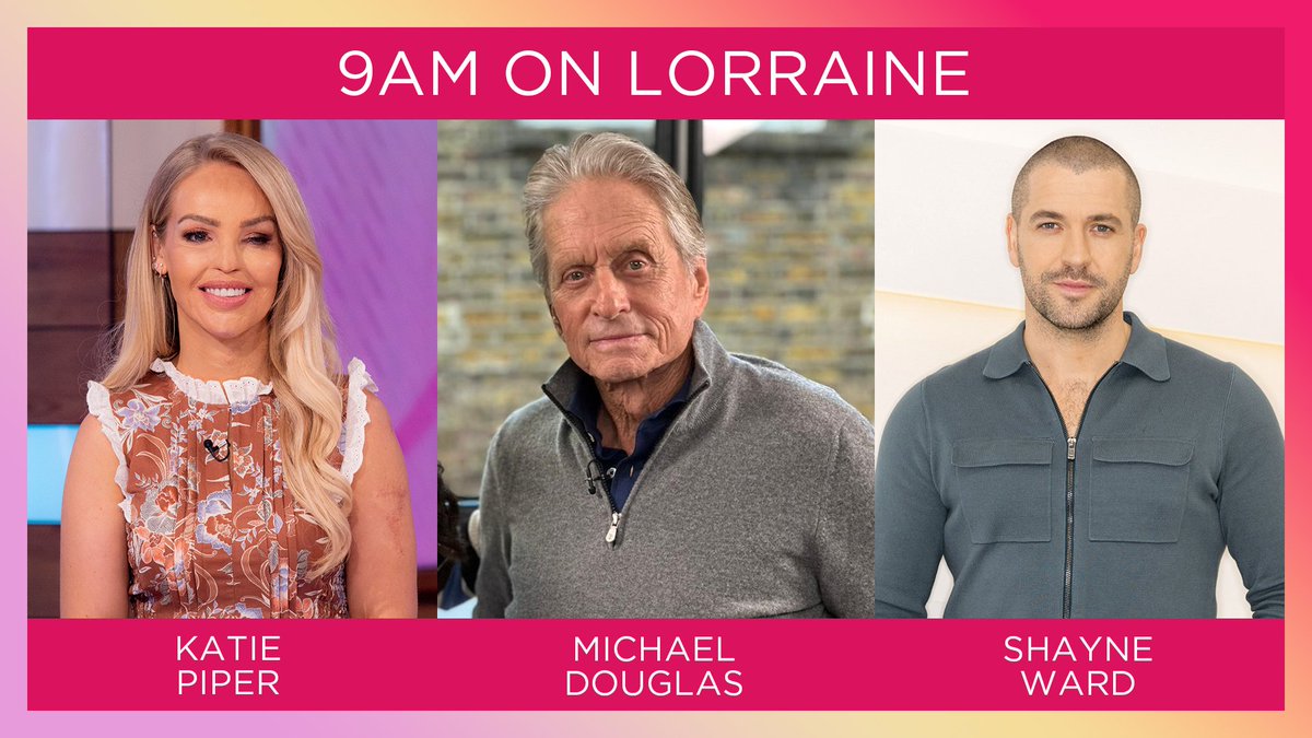 Friday morning with <a href="/clbleakley/">Christine Lampard</a>: 

💜 <a href="/KatiePiper_/">Katie Piper OBE</a> on how her daughters inspired her latest work.

🎬 Michael Douglas shares what it's like working with Paul Rudd and Michelle Pfeiffer.

🎤 <a href="/shayneTward/">Shayne Ward</a>'s back on tour AND reuniting with a <a href="/itvcorrie/">Coronation Street</a> costar.

And more, 9am, ITV1.