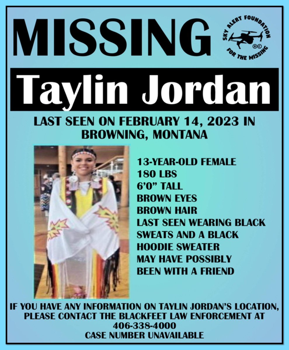 #RETWEET #ALERT #MISSINGTEEN #IndigenousPeoples #HELPUS #FINDHER #BROWNINGMONTANA #BROWNING #MONTANA #SkyAlertFoundation #Oraclemama #Tiktokoraclemama #Theskyalertfoundation #viral #endhumantrafficking #viral