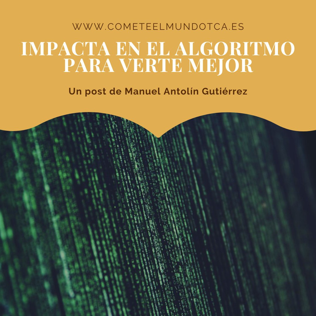 Cómo funcionan los algoritmos de redes sociales? Cómo influyen las imágenes que vemos en nuestra imagen corporal? Qué podemos hacer para que el algoritmo nos beneficie? 
<a href="/Magantolin8/">Manuel Antolín</a> te lo cuenta en su nuevo post: Impacta en el algoritmo para verte mejor.
cometeelmundotca.es/index.php/blog…