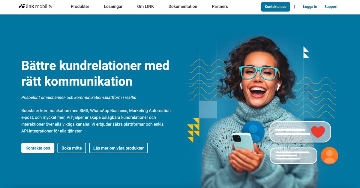 LINKs nya hemsida är live! 🔥 

Vi är glada att kunna leverera en ny hemsida med uppdaterad layout och bättre funktionalitet som förbättrar användarupplevelsen – klicka in på länken här nedan för att kolla in den! ⬇️

linkmobility.com/sv