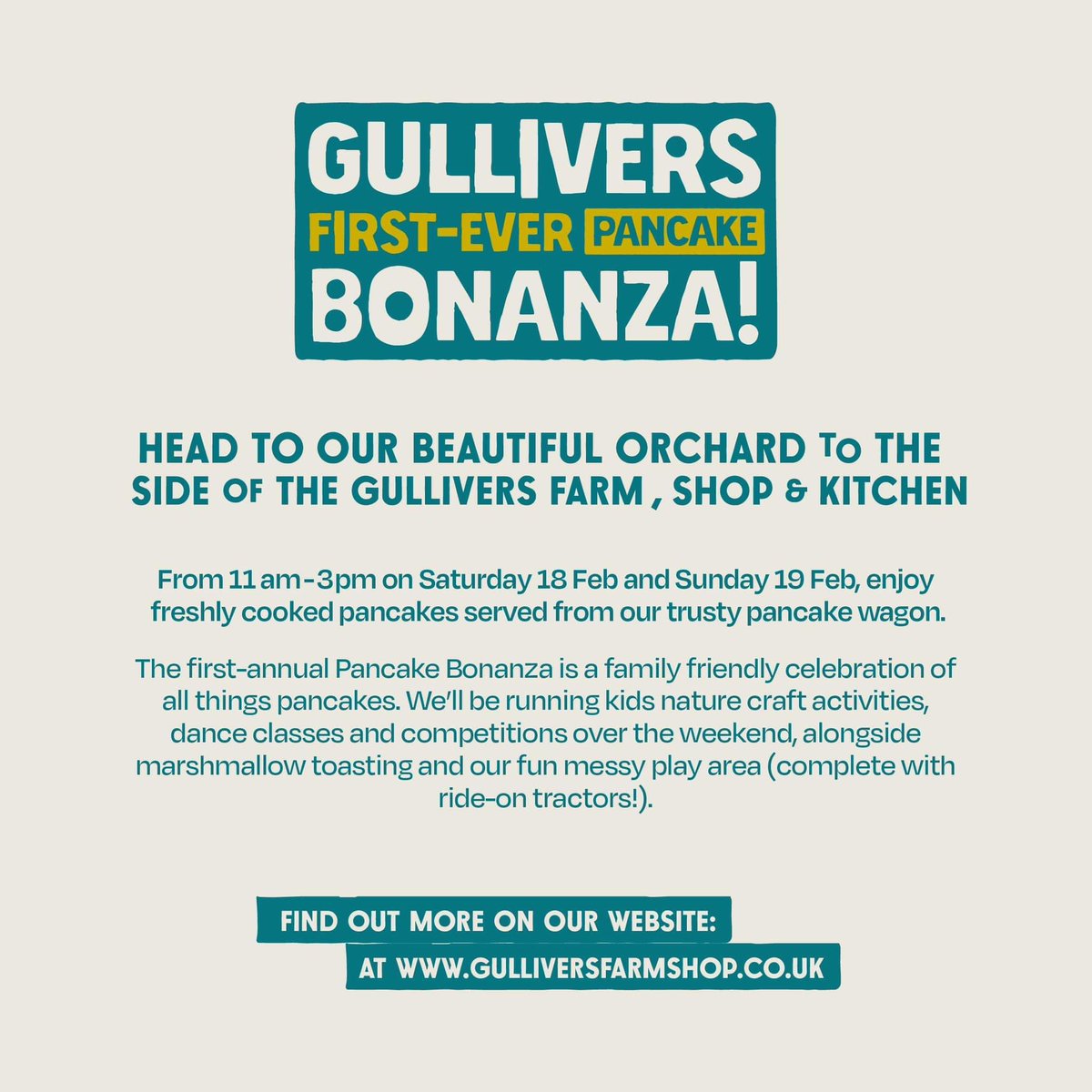 💫 PANCAKE BONANZA 💫 

Find out more ⬇️ 

gulliversfarmshop.co.uk/our-blog/whats…

#GulliversFarmShop