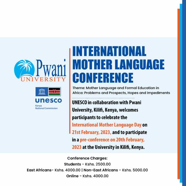 Welcome to the International Mother Language Conference. At Pwani University, Kilifi, Kenya. Monday 20th and Tuesday 21st February. Will be there to learn, unlearn and also present my submissions. #MotherLanguages #BantuLanguages #langtwt