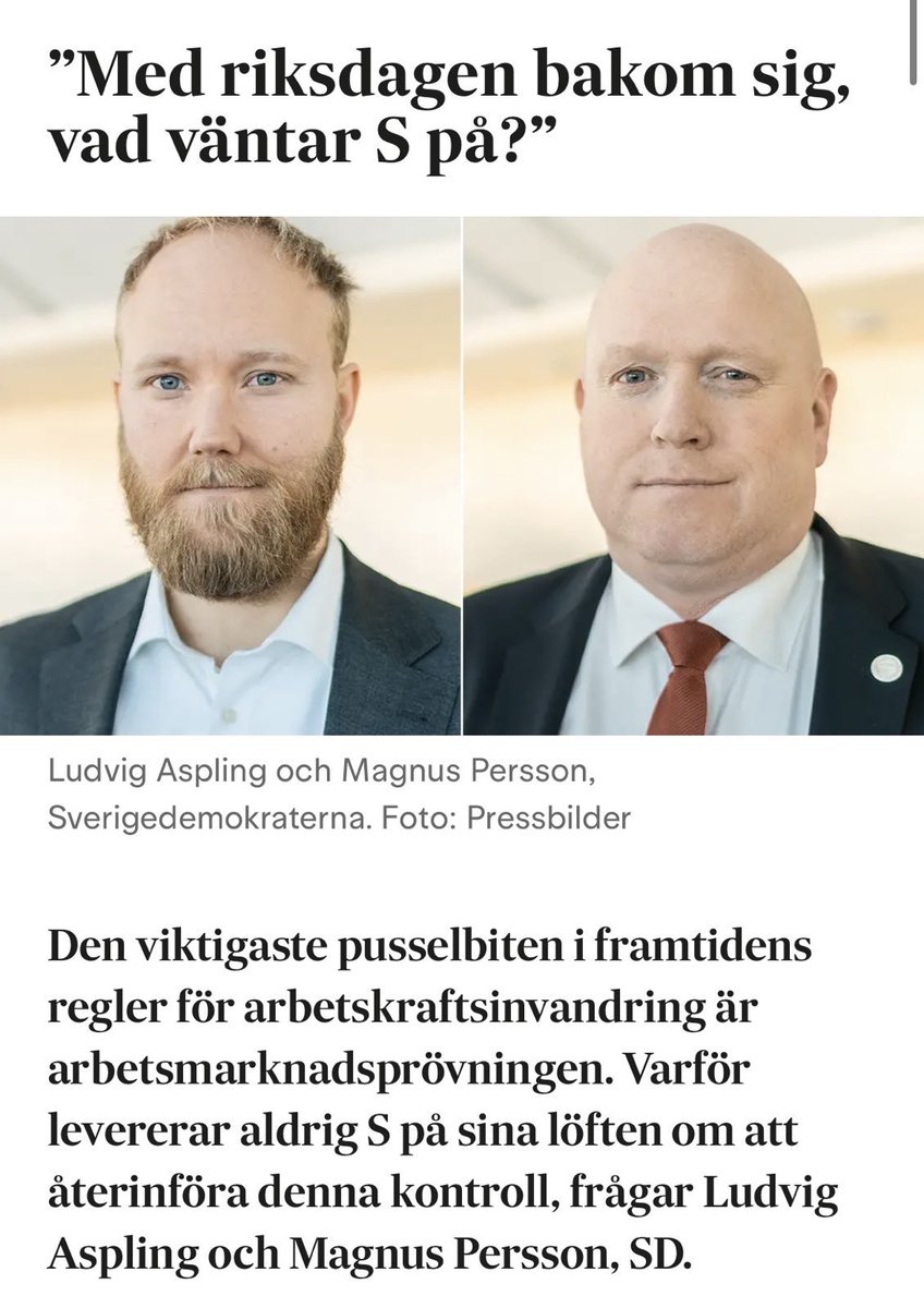 För ett år sedan var arbetsmarknadsprövning SDs ”viktigaste pusselbit” för att komma tillrätta med oseriös arbetskraftsinvandring. Idag hade de pressträff med L och M om att lägga ner utredningen om arbetsmarknadsprövning.