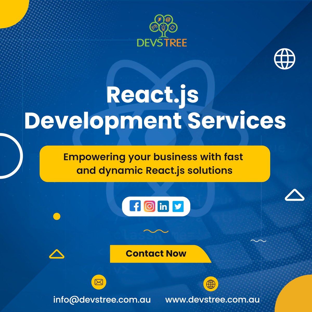 devstreeau's tweet image. We at @devstreeau create a robust, fast, and flexible user interface for your web and mobile applications with our unmatched #ReactJS development services.
For more details:
✉️: info@devstree.com.au
🌐: devstree.com.au
#reactjsdevelopers #reactjs #devstreeau #australia