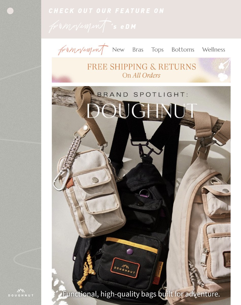 Our Happy Camper Series has been featured on FP Movement's eDM! Thank you #FPMovement for recognizing our efforts in creating the functional and high-quality bags for those who love to explore the world.
#DoughnutOfficial #PackYourDream #US