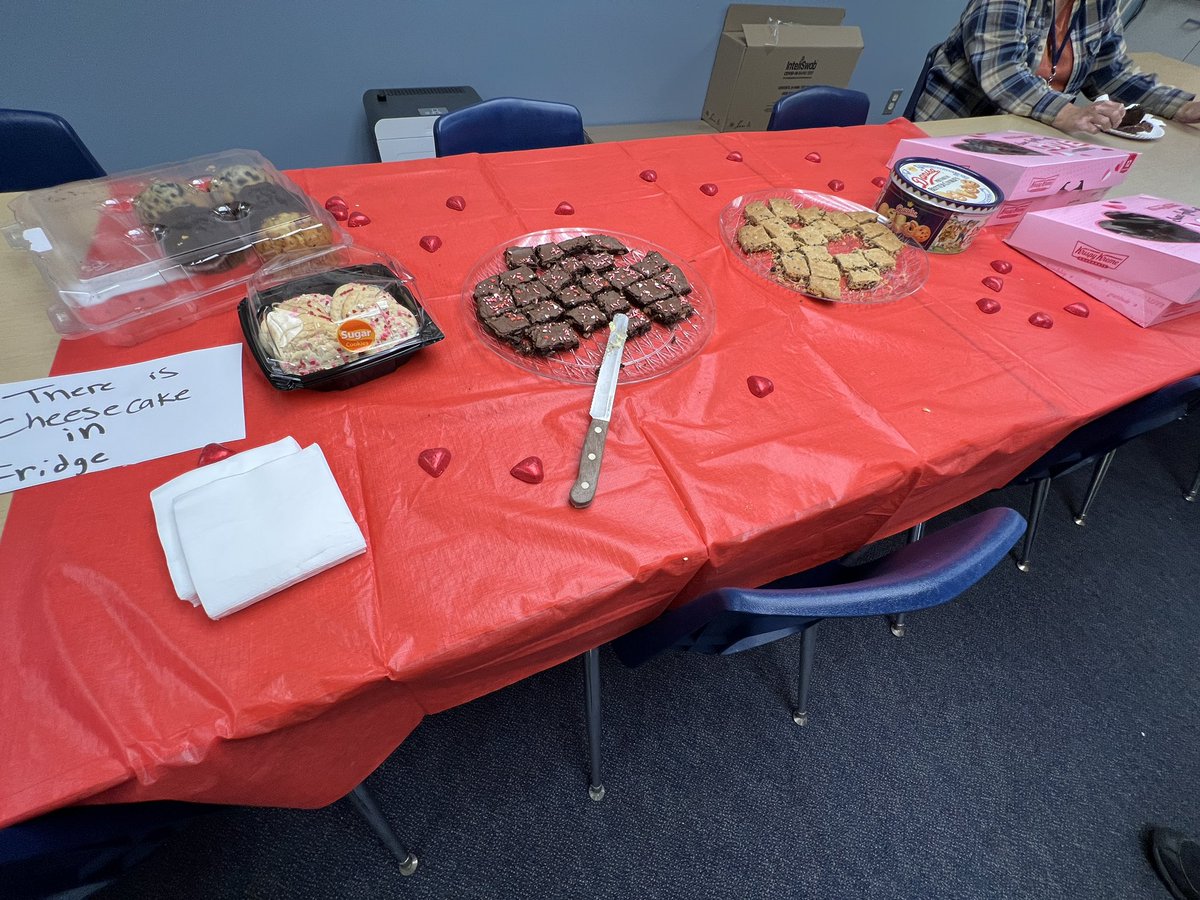 MsMayFu221's tweet photo. Shelyn staff enjoyed participating in Secret Pal event for Valentine’s Day. They also got spoiled by a treat cart that was delivered by @shelynsharks Mrs. Opatkiewicz and @TeacherMCrosby 💙@RowlandSchools #wearerusd #schoolpride #valentinesdayideas #rowlandschools #secretpal https://t.co/K0dQMoUKdQ