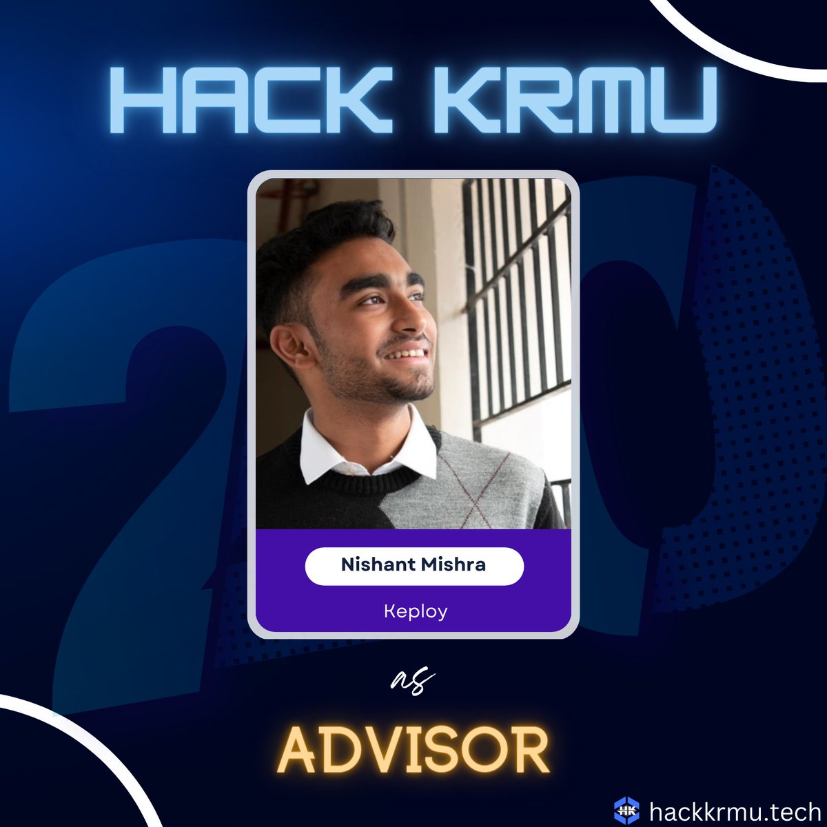HackKrmu's tweet photo. Excited to announce that Nishant Mishra (@curlyParadox ) from Keploy will be joining us as an advisor for #Hackkrmu2! Their invaluable expertise and guidance will surely help our participants reach new heights. π
#Advisor #Hackathon #hackkrmu2023 https://t.co/MUlDSMKCJo
